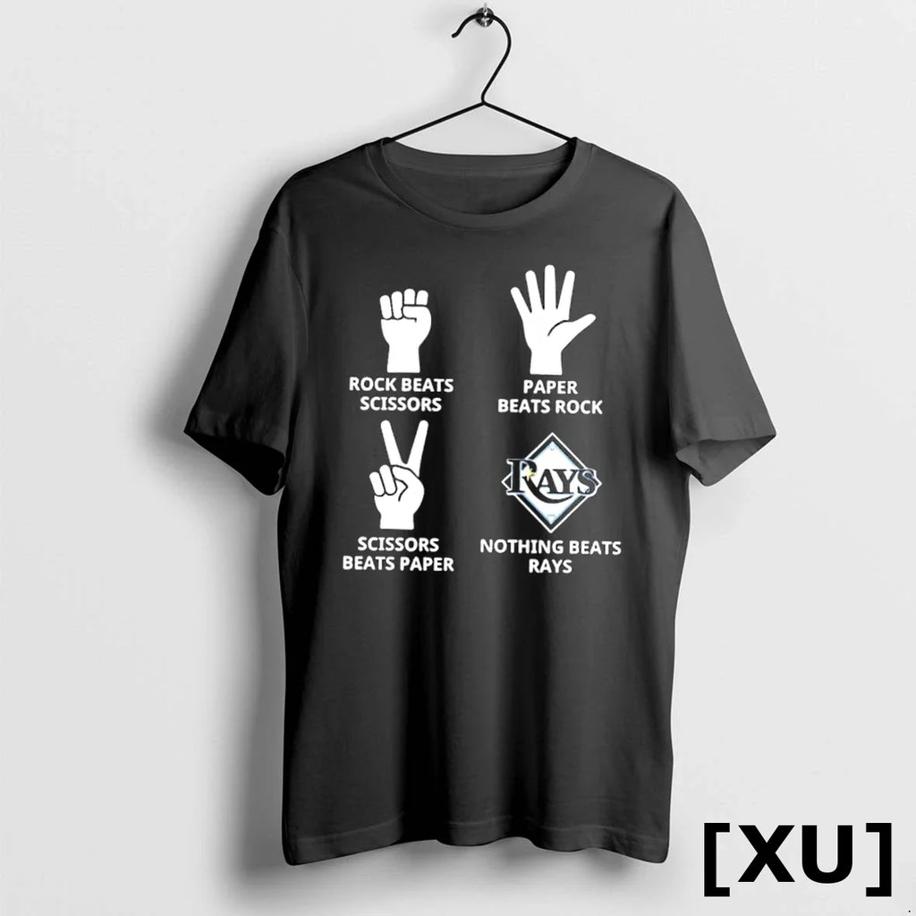 Official Nothing Beats Rays Hands Rock Scissors Paper - Adult & Kids T-Shirts, Sweatshirts & Hoodies apparel design preview 1