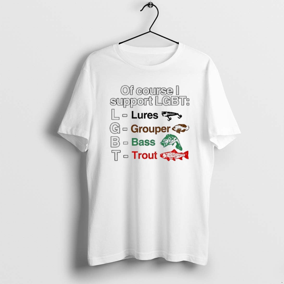 Official Course I Support Lgbt Lures Grouper Bass - Adult & Kids T-Shirts, Sweatshirts & Hoodies apparel design preview 1