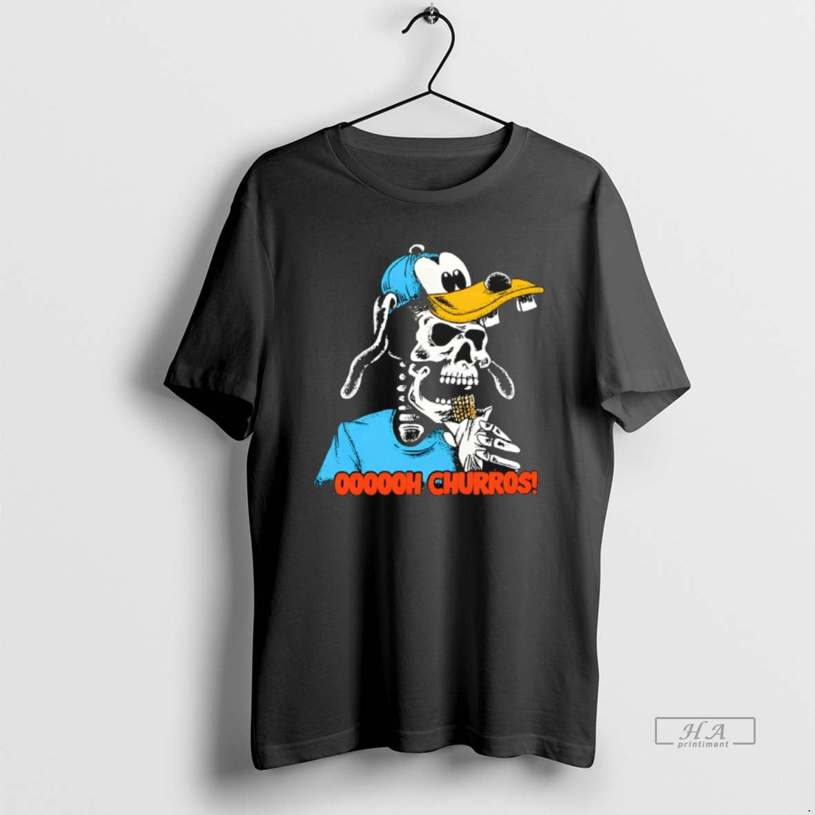 Official Oooooh Churros Skeleton - Adult & Kids T-Shirts, Sweatshirts & Hoodies apparel design preview 1