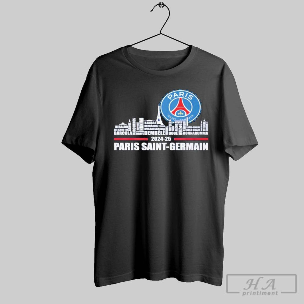 Official Paris Saint Germain 2024 25 Skyline City - Adult & Kids T-Shirts, Sweatshirts & Hoodies apparel design preview 1