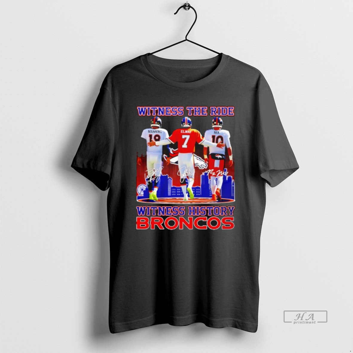 Official Peyton Manning X John Elway Bo Nix Witness - Adult & Kids T-Shirts, Sweatshirts & Hoodies apparel design preview 1