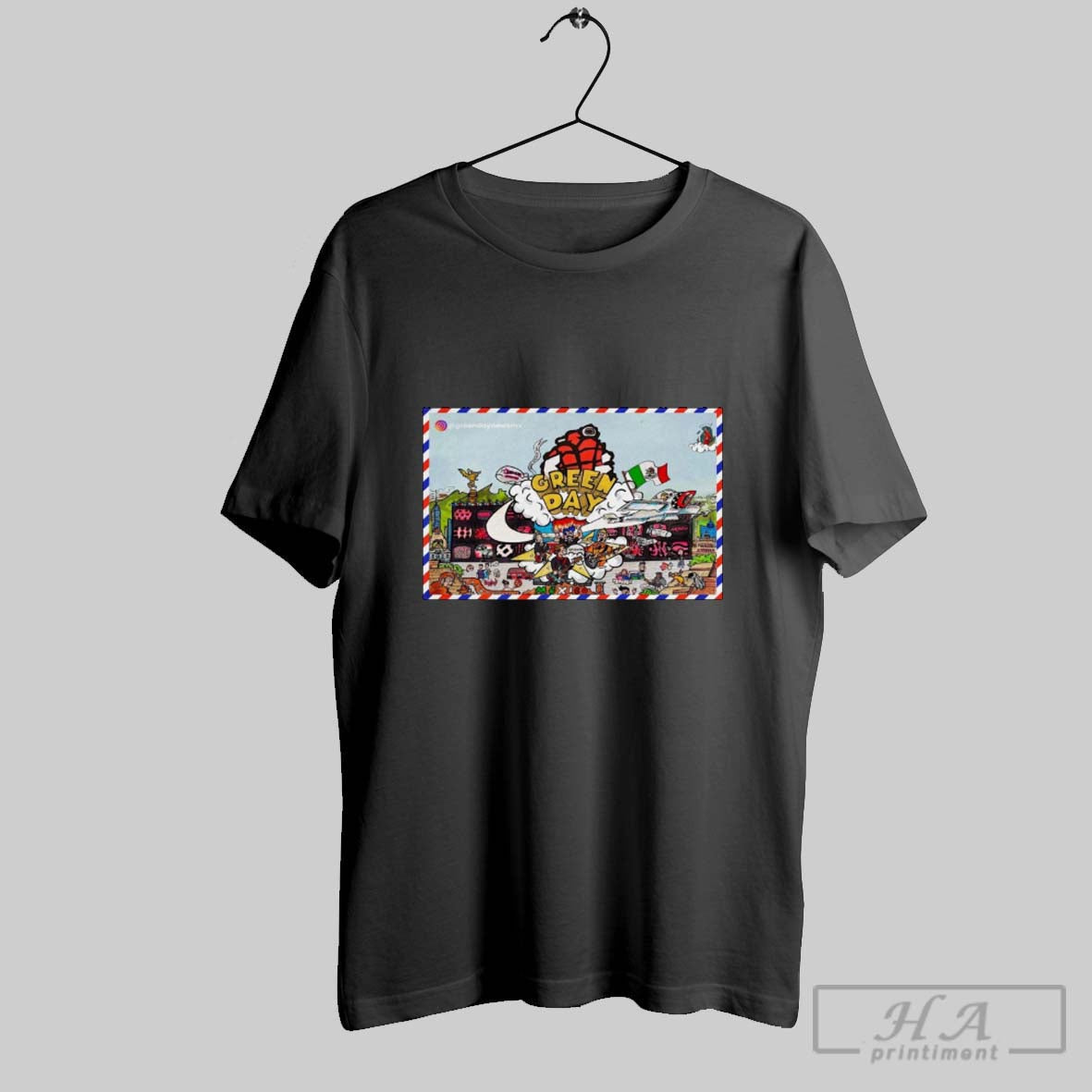 Official Poster Green Day News Mexico Saviors Tour - Adult & Kids T-Shirts, Sweatshirts & Hoodies apparel design preview 1