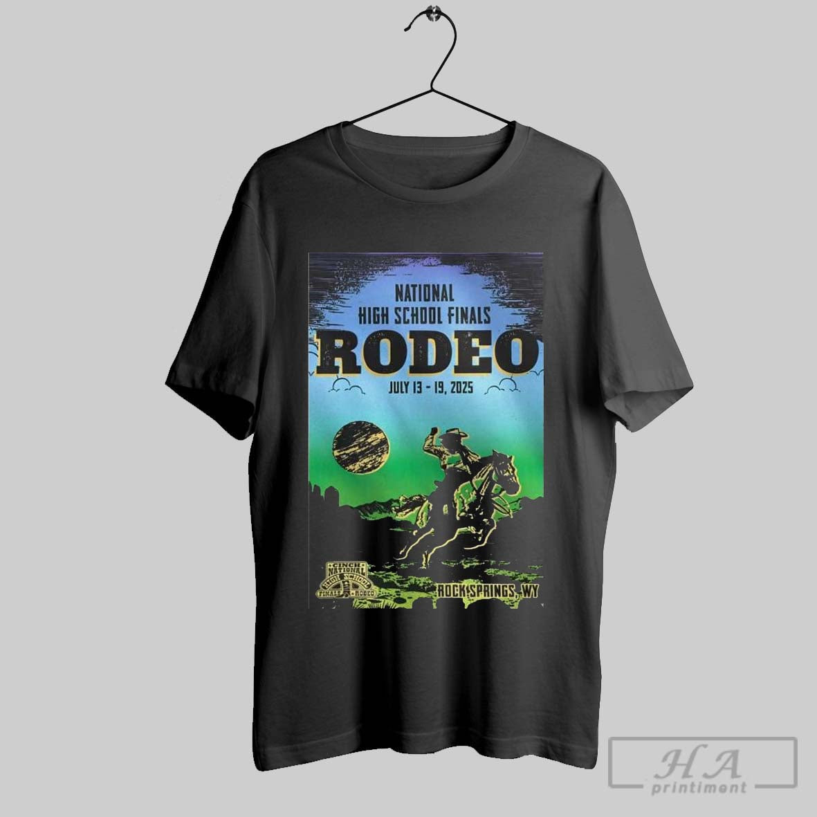 Official Poster Rodeo Des Rock Springs Wy July 13 19 - Adult & Kids T-Shirts, Sweatshirts & Hoodies apparel design preview 1