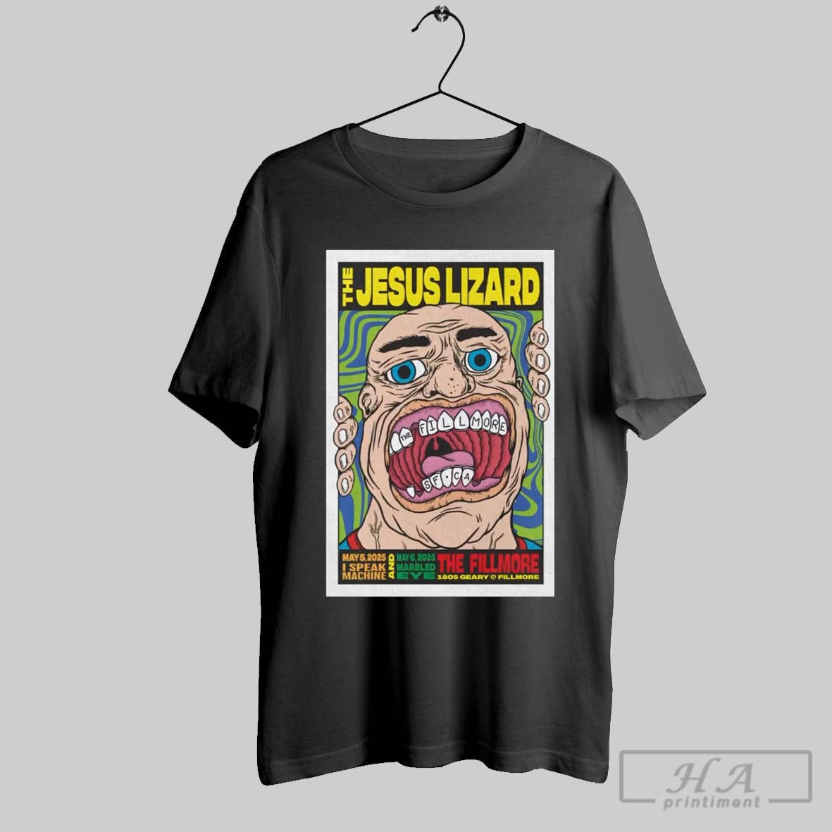 Official Poster The Jesus Lizard Fillmore San - Adult & Kids T-Shirts, Sweatshirts & Hoodies apparel design preview 1