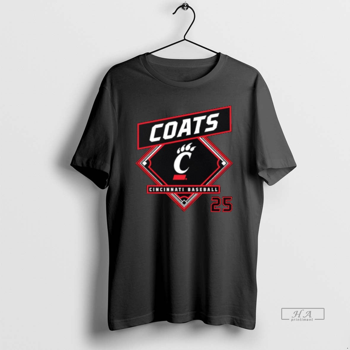 Official Quinton Coats 25 Cincinnati Bearcats - Adult & Kids T-Shirts, Sweatshirts & Hoodies apparel design preview 1