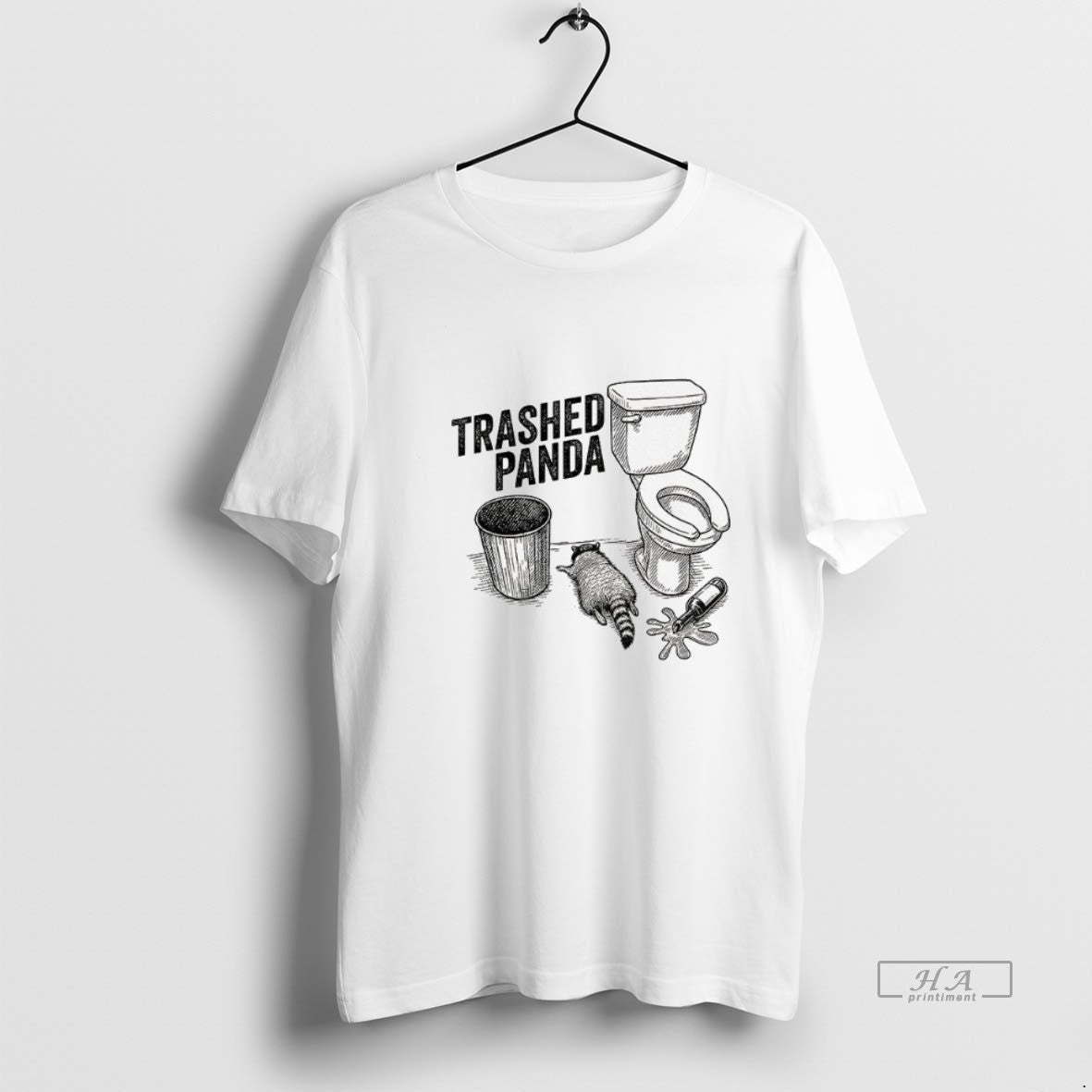 Official Raccoon Trashed Panda - Adult & Kids T-Shirts, Sweatshirts & Hoodies apparel design preview 1