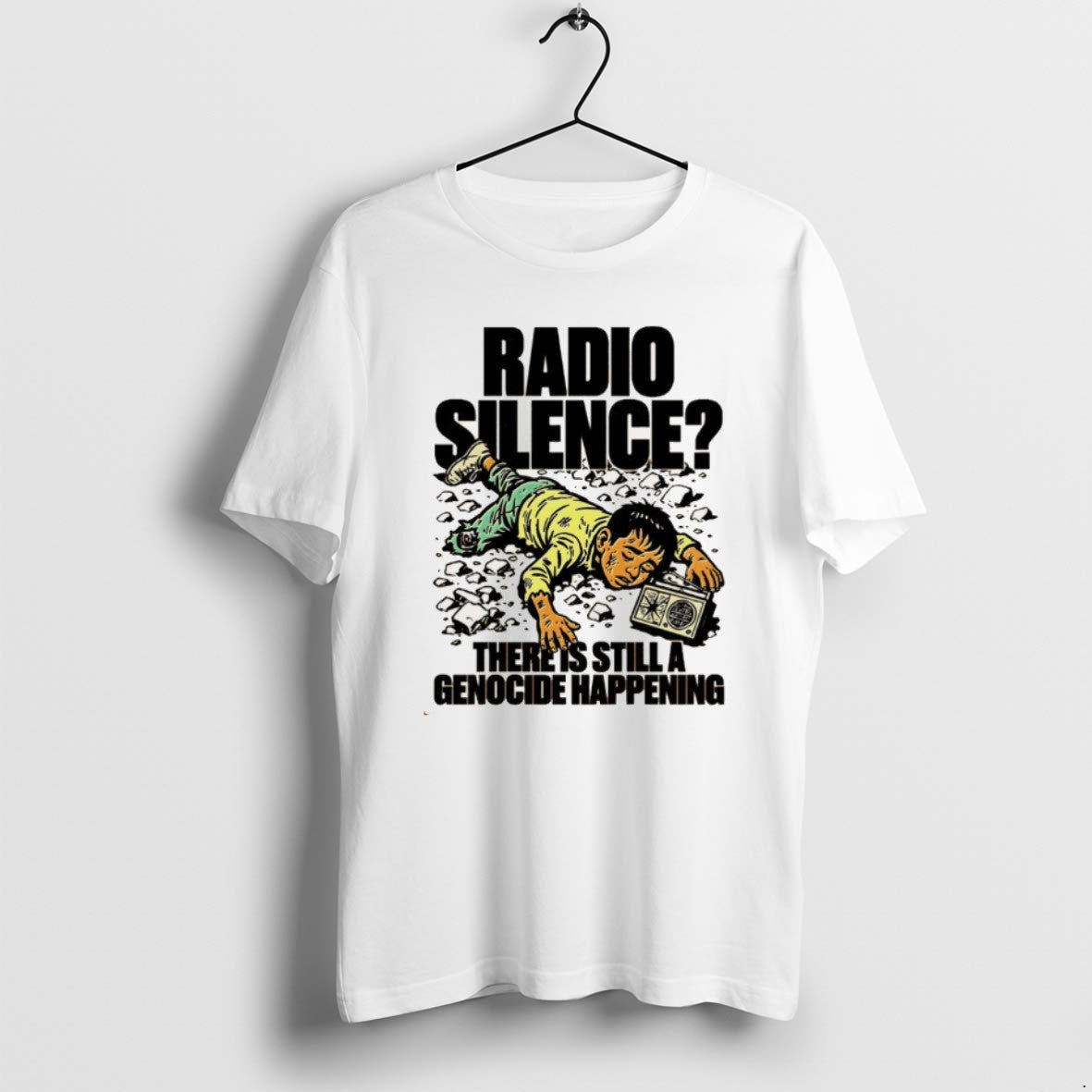 Official Radio Silence There Is Still Genocide - Adult & Kids T-Shirts, Sweatshirts & Hoodies apparel design preview 1