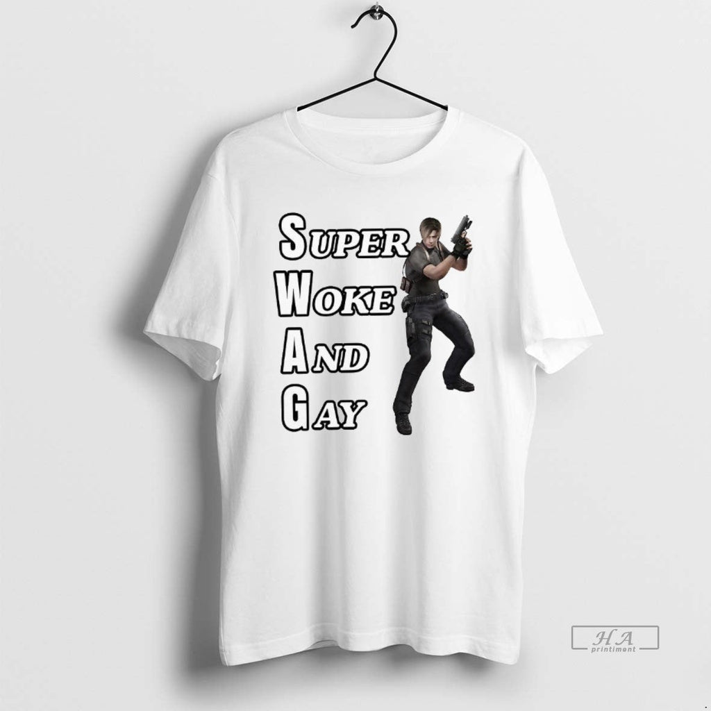 Official Swag Leon Super Woke And Gay - Adult & Kids T-Shirts, Sweatshirts & Hoodies apparel design preview 1