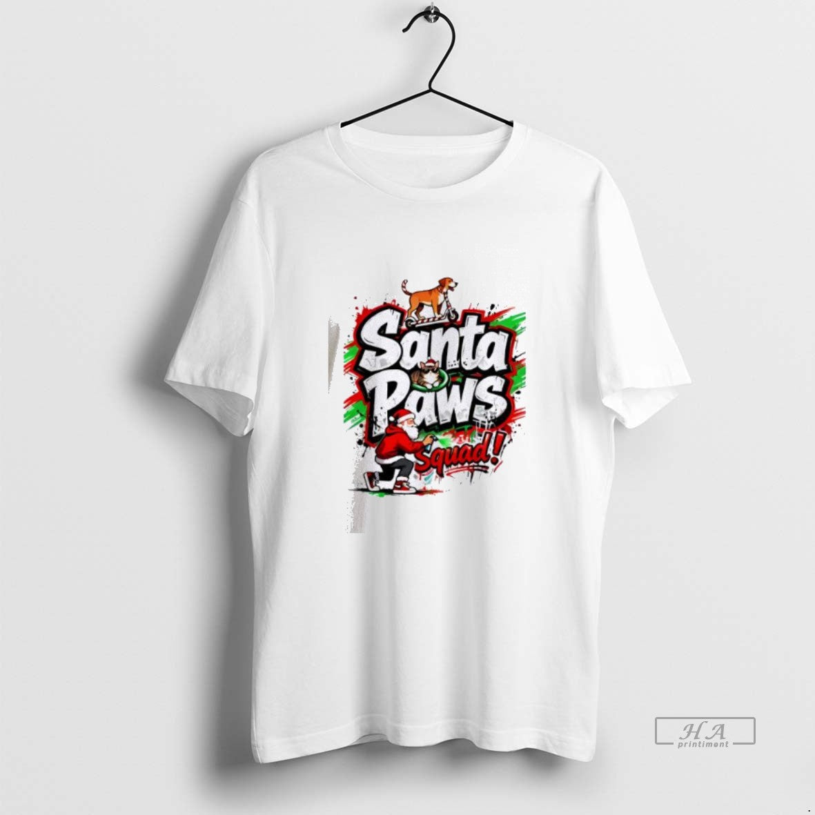 Official Santa Paws Squad Dog Cat Street - Adult & Kids T-Shirts, Sweatshirts & Hoodies apparel design preview 1