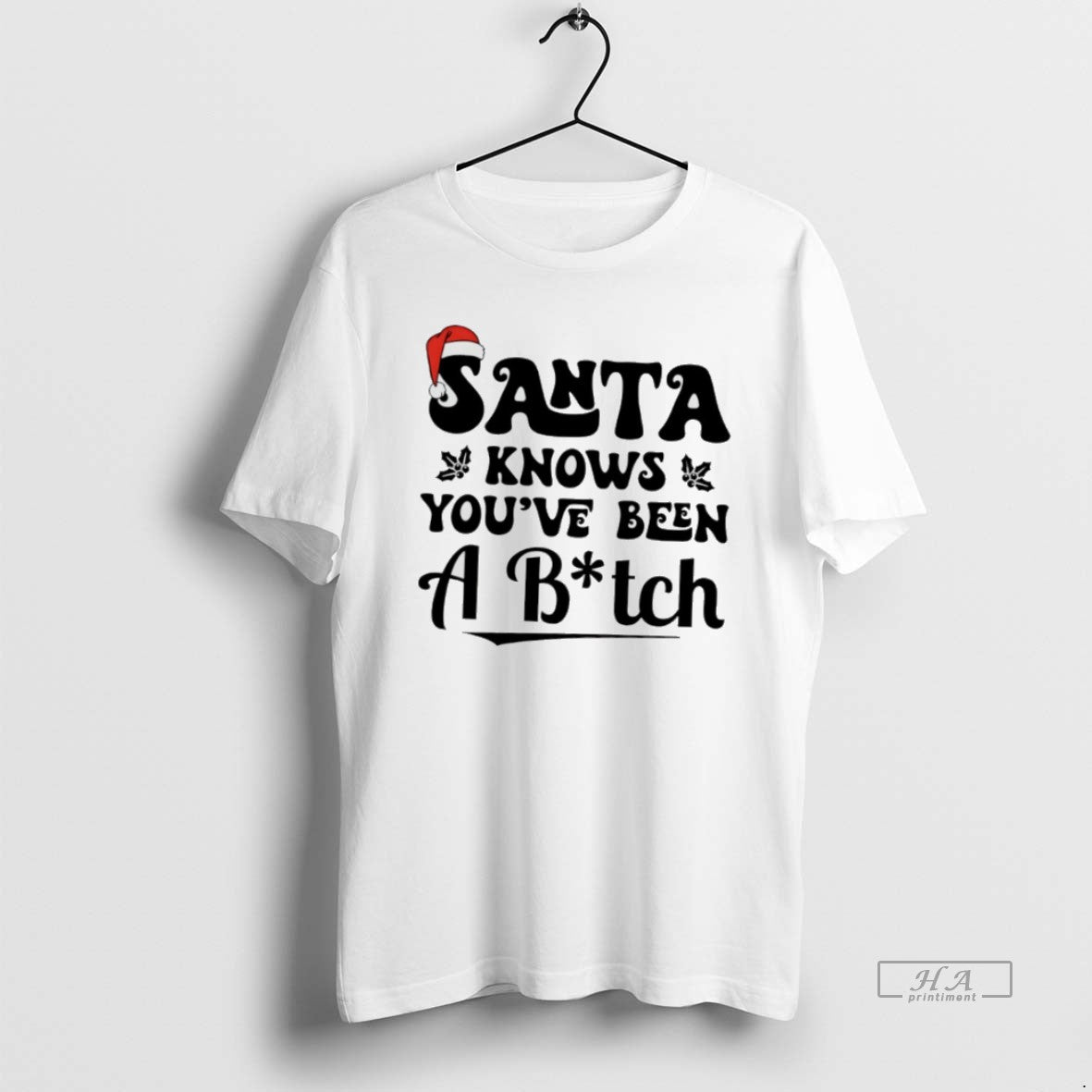 Official Santa Knows Youve Been Bitch - Adult & Kids T-Shirts, Sweatshirts & Hoodies apparel design preview 1