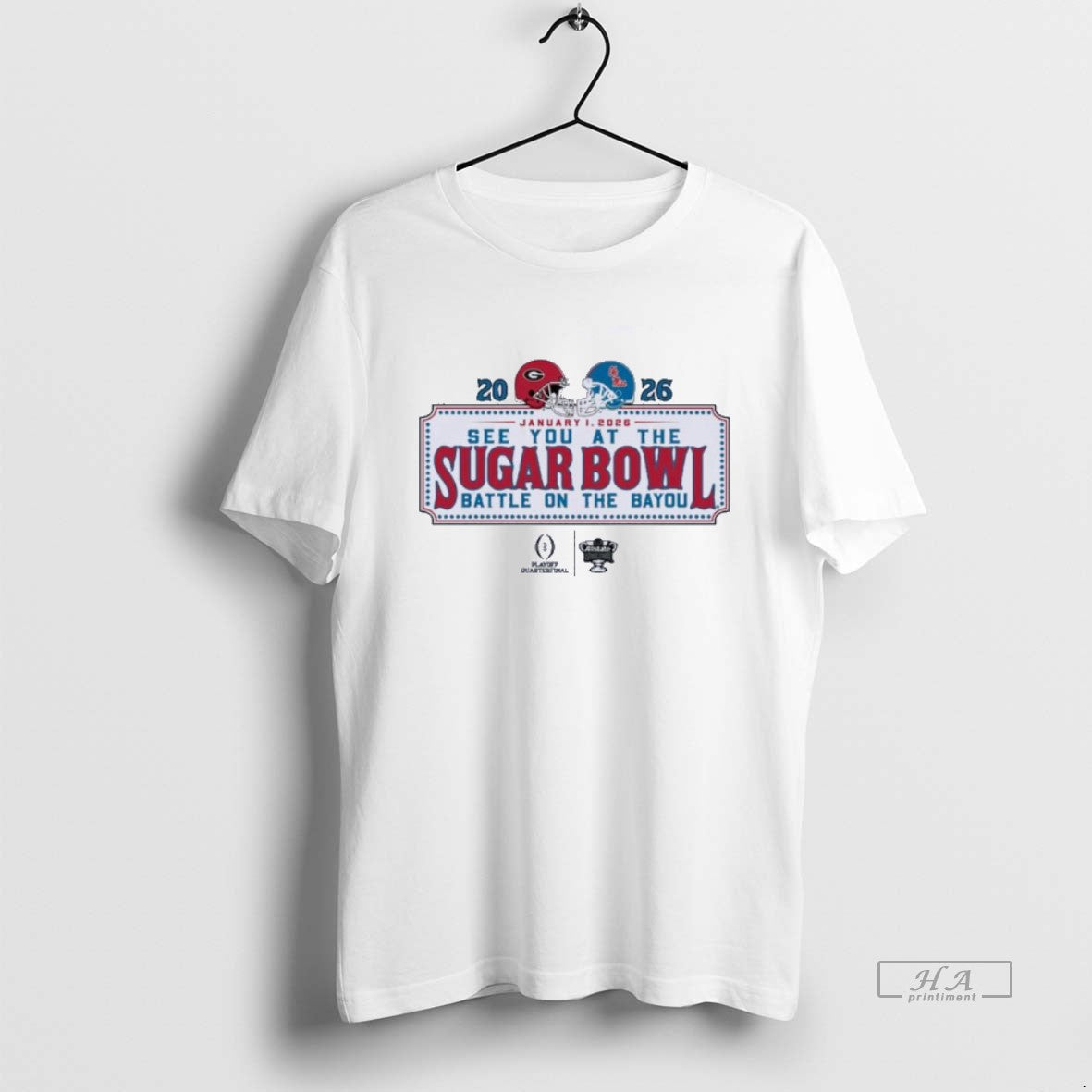 Official See You Sugar Bowl Dueling Helmet 2026 - Adult & Kids T-Shirts, Sweatshirts & Hoodies apparel design preview 1