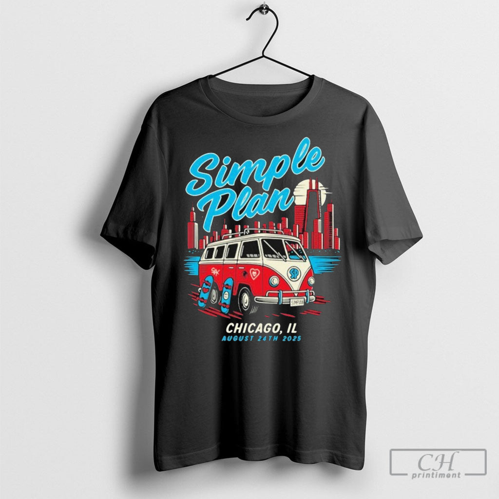 Official Simple Plan 08 24 2025 Tour Chicago Il - Adult & Kids T-Shirts, Sweatshirts & Hoodies apparel design preview 1