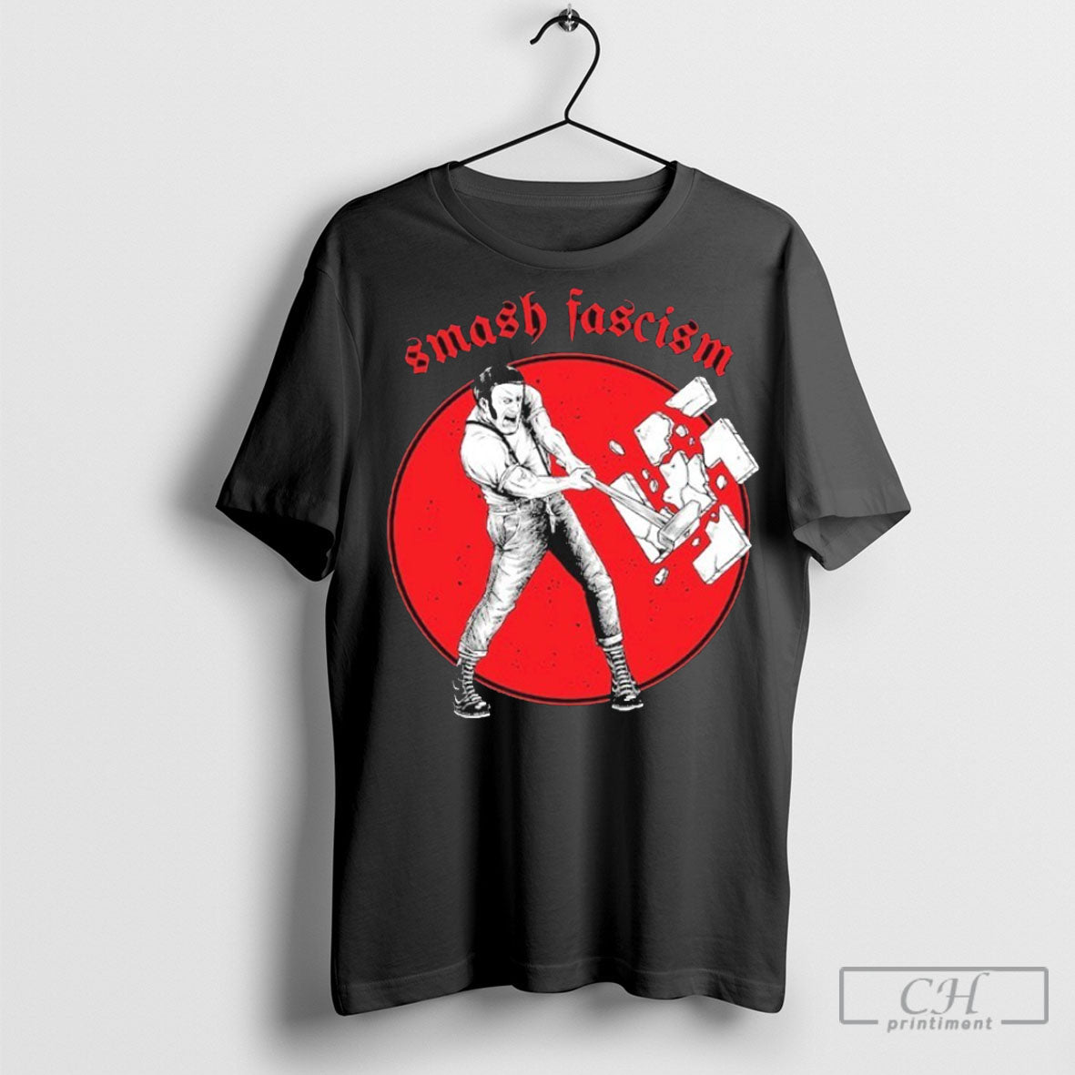 Official Smash Fascism Nazis - Adult & Kids T-Shirts, Sweatshirts & Hoodies apparel design preview 1