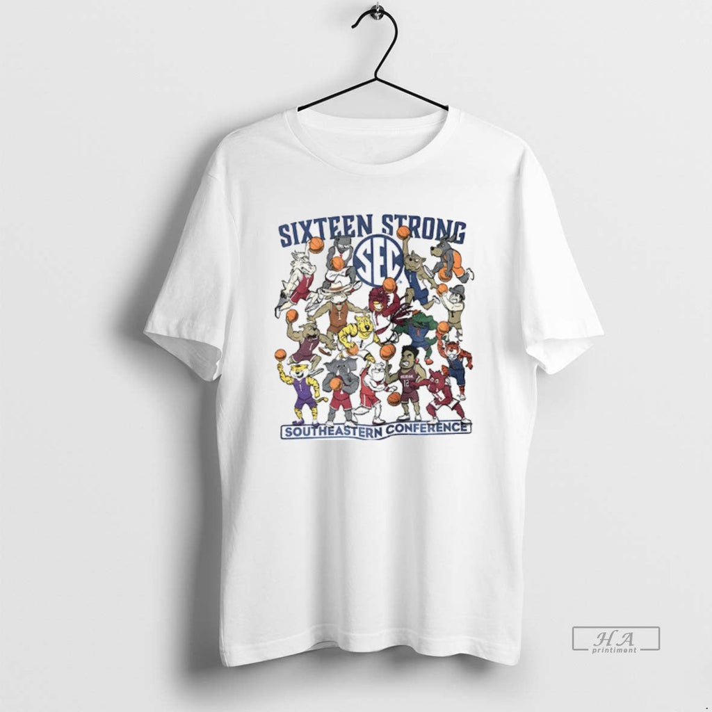 Official Southeastern Conference Sixteen Strong - Adult & Kids T-Shirts, Sweatshirts & Hoodies apparel design preview 1
