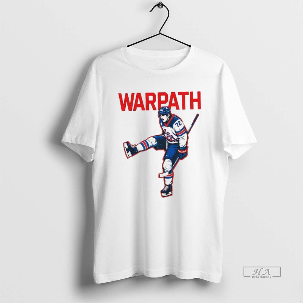 Official Tage Thompson Warpath Team Usa Hockey World - Adult & Kids T-Shirts, Sweatshirts & Hoodies apparel design preview 1