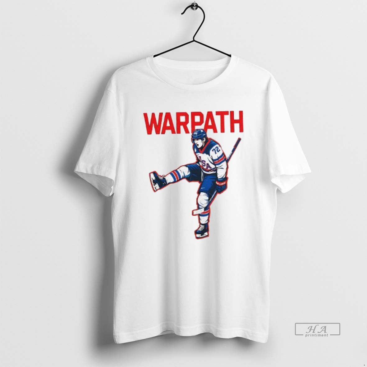 Official Tage Thompson Warpath Team Usa Hockey World - Adult & Kids T-Shirts, Sweatshirts & Hoodies apparel design preview 1