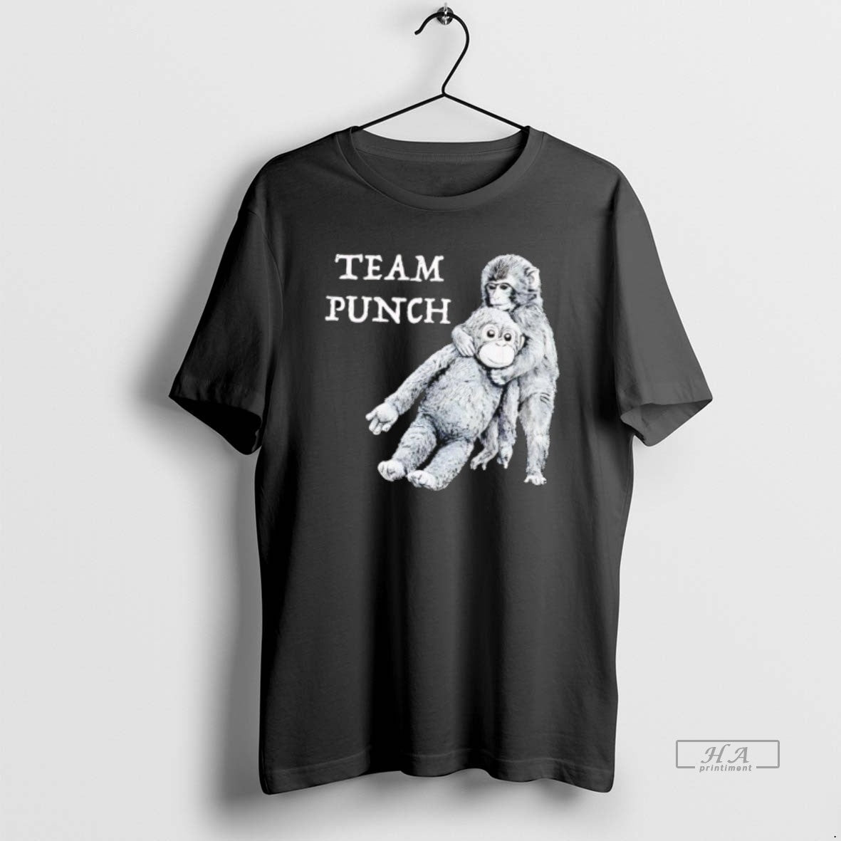 Official Team Punch Monkey Holding Orange Stuffed - Adult & Kids T-Shirts, Sweatshirts & Hoodies apparel design preview 1