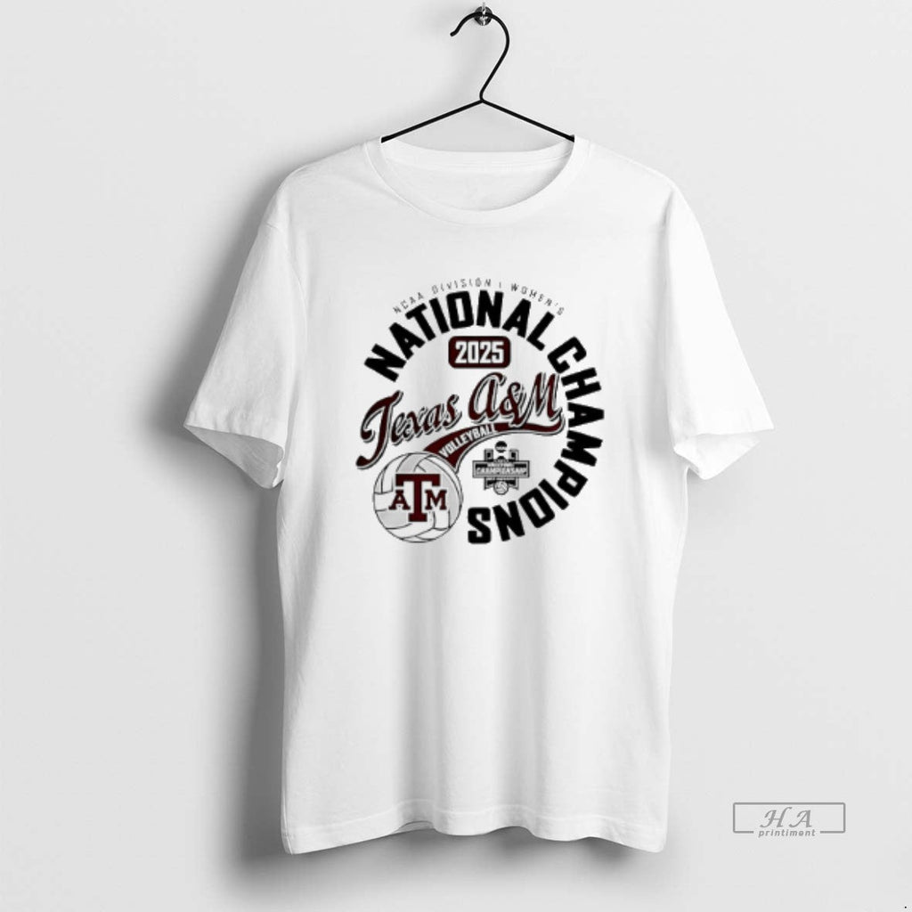 Official Texas Am Aggies 2025 Volleyball National - Adult & Kids T-Shirts, Sweatshirts & Hoodies apparel design preview 1
