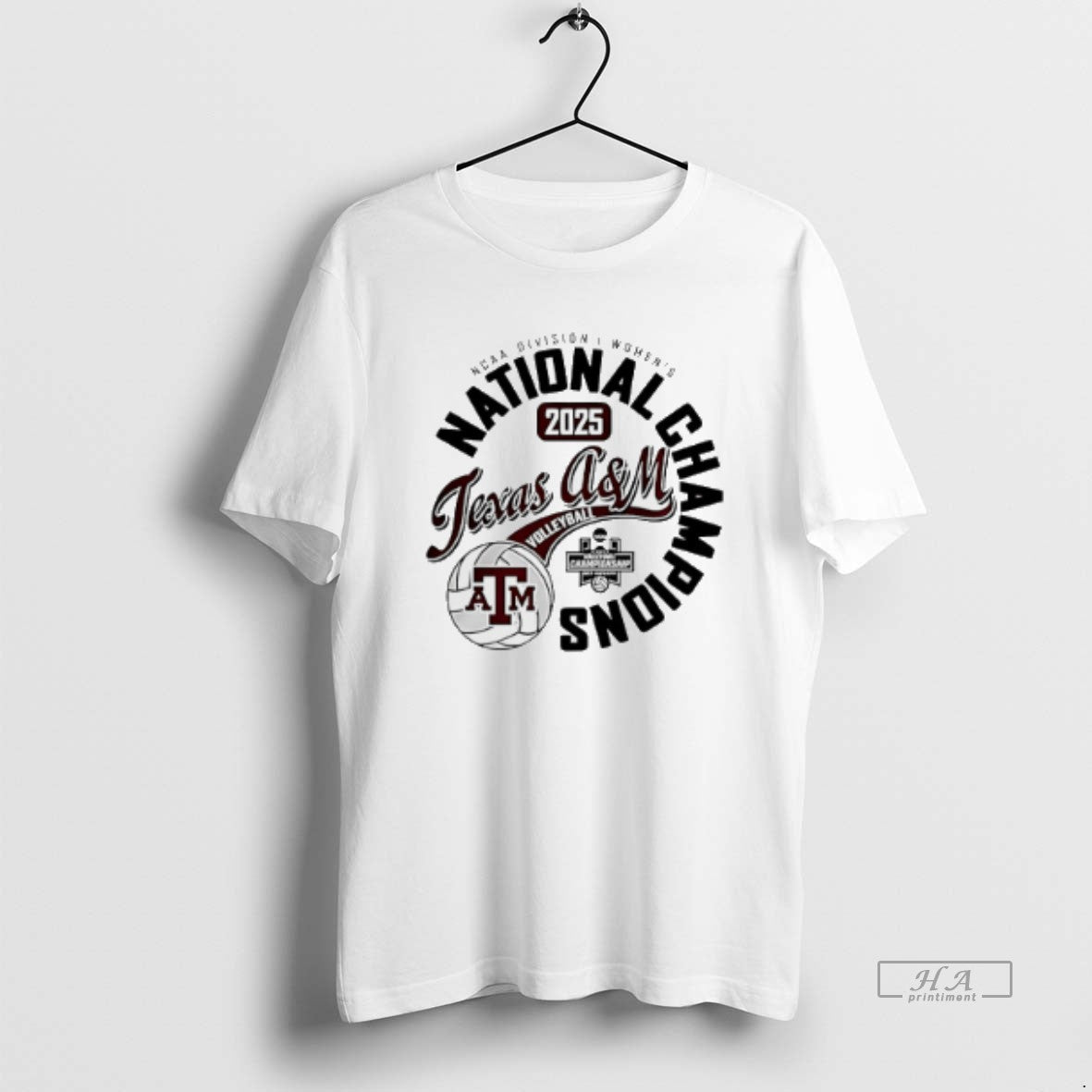Official Texas Am Aggies 2025 Volleyball National - Adult & Kids T-Shirts, Sweatshirts & Hoodies apparel design preview 1