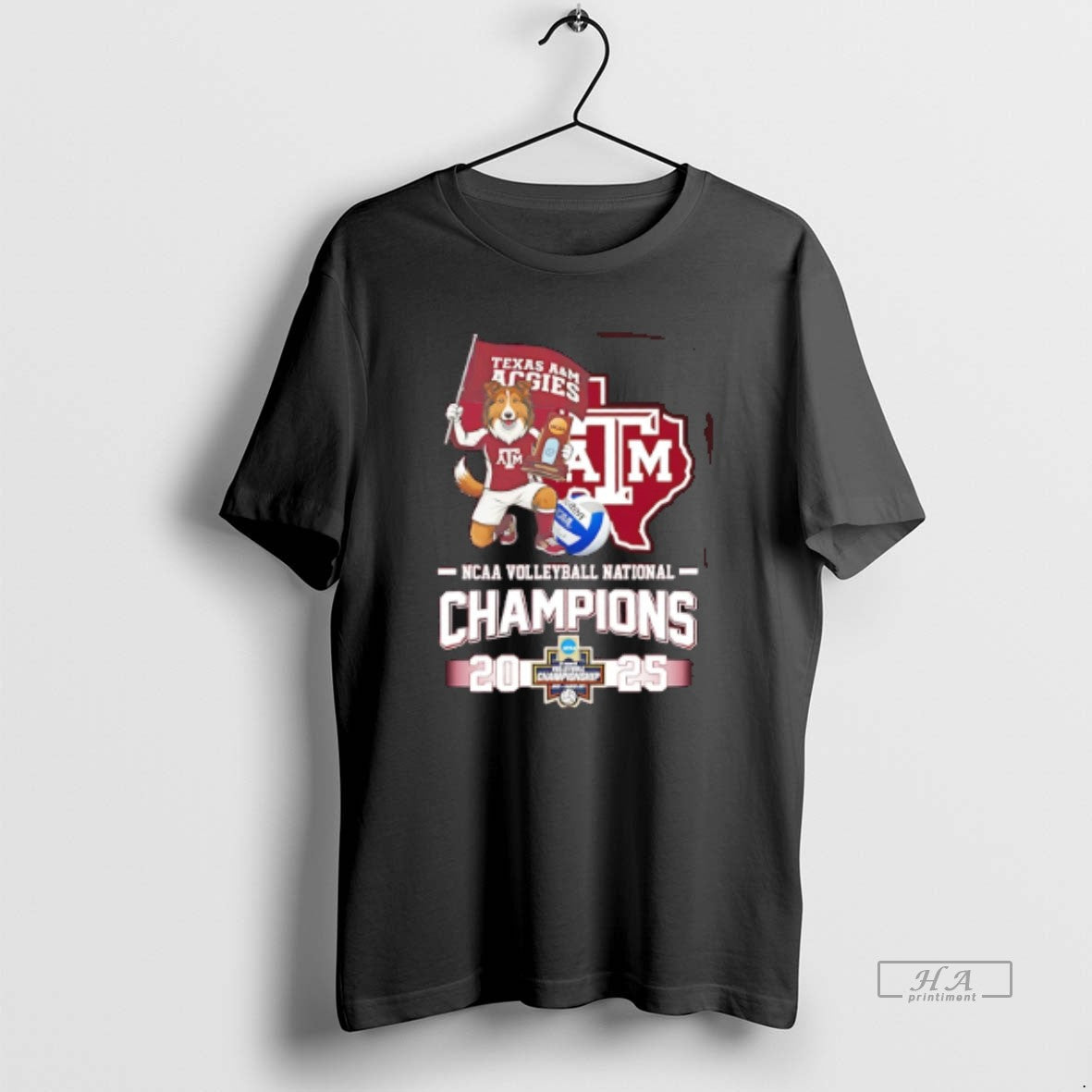 Official Texas Am Aggies 2025 Volleyball National - Adult & Kids T-Shirts, Sweatshirts & Hoodies apparel design preview 1