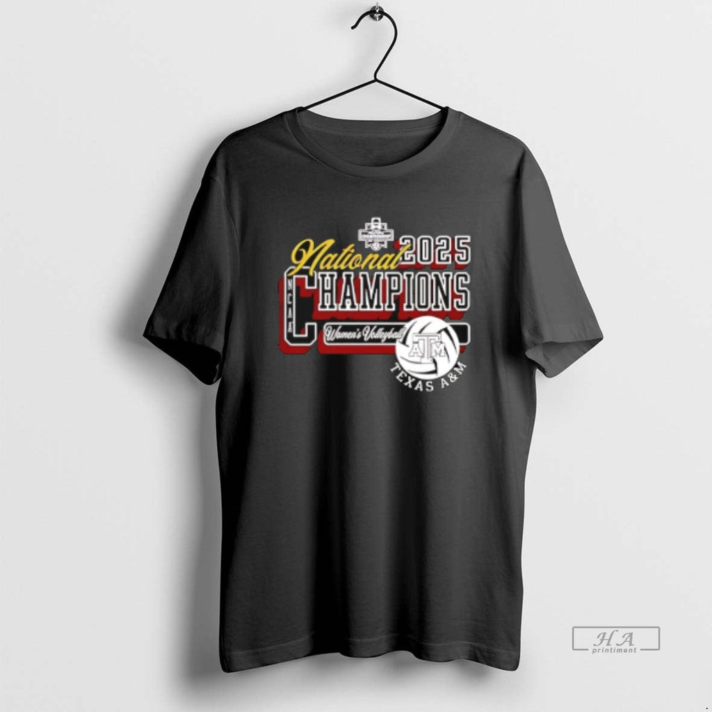 Official Texas Am Aggies Volleyball 2025 National - Adult & Kids T-Shirts, Sweatshirts & Hoodies apparel design preview 1