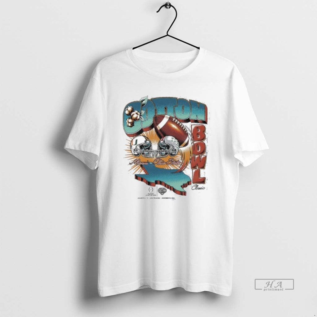 Official Texas Map Cotton Bowl Classic 2025 Miami Vs - Adult & Kids T-Shirts, Sweatshirts & Hoodies apparel design preview 1