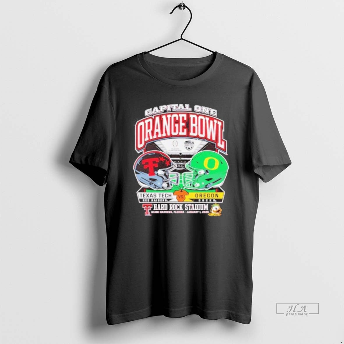 Official Texas Tech 2025 Orange Bowl Dueling Helmets - Adult & Kids T-Shirts, Sweatshirts & Hoodies apparel design preview 1