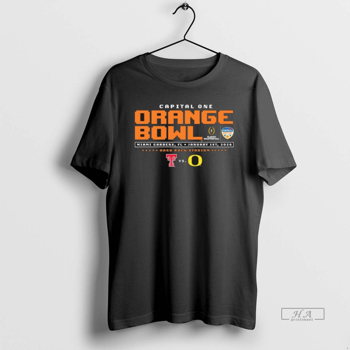 Official Texas Tech Vs Oregon 2025 Orange Bowl - Adult & Kids T-Shirts, Sweatshirts & Hoodies apparel design preview 1