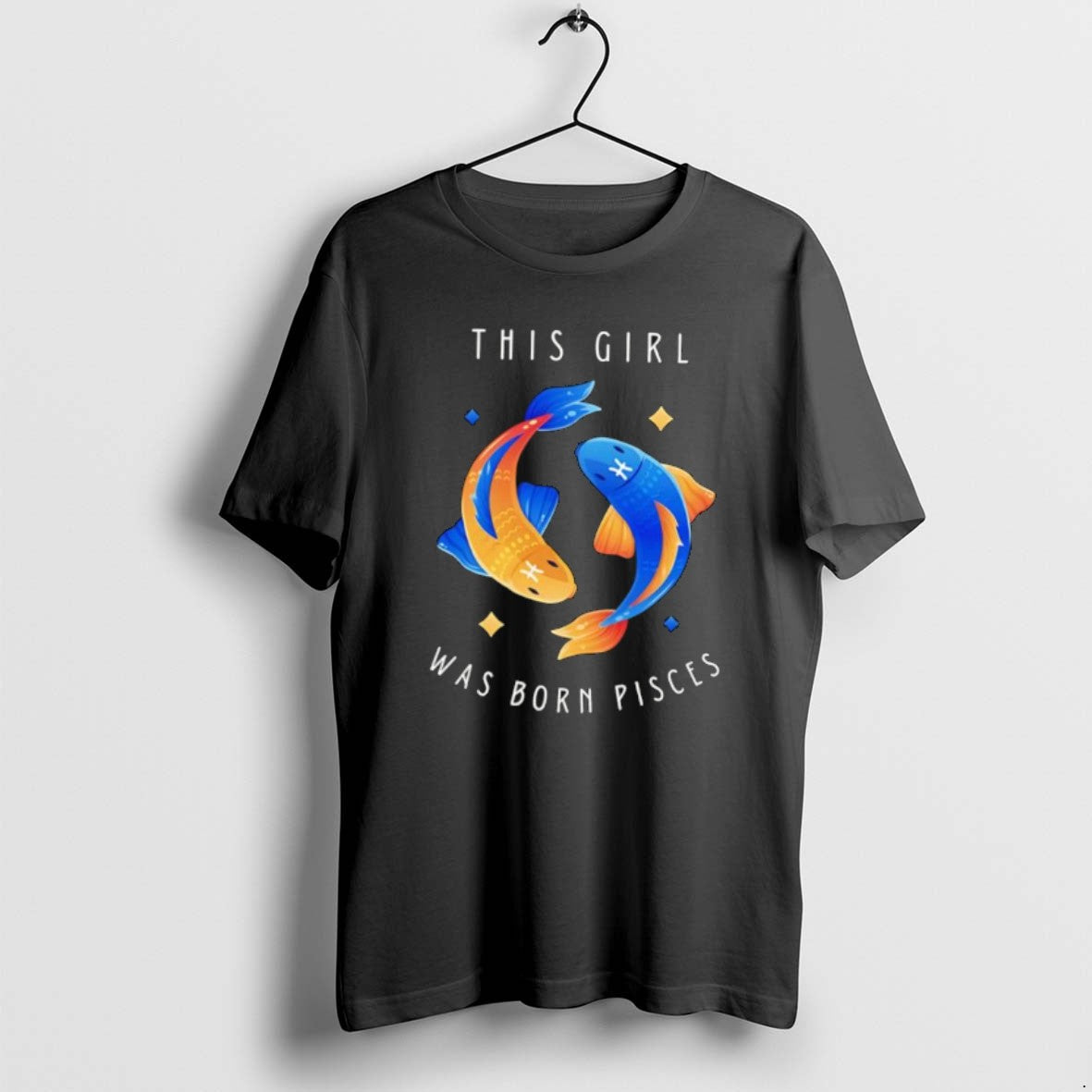 Official This Girl Was Born Pisces Fishes - Adult & Kids T-Shirts, Sweatshirts & Hoodies apparel design preview 1