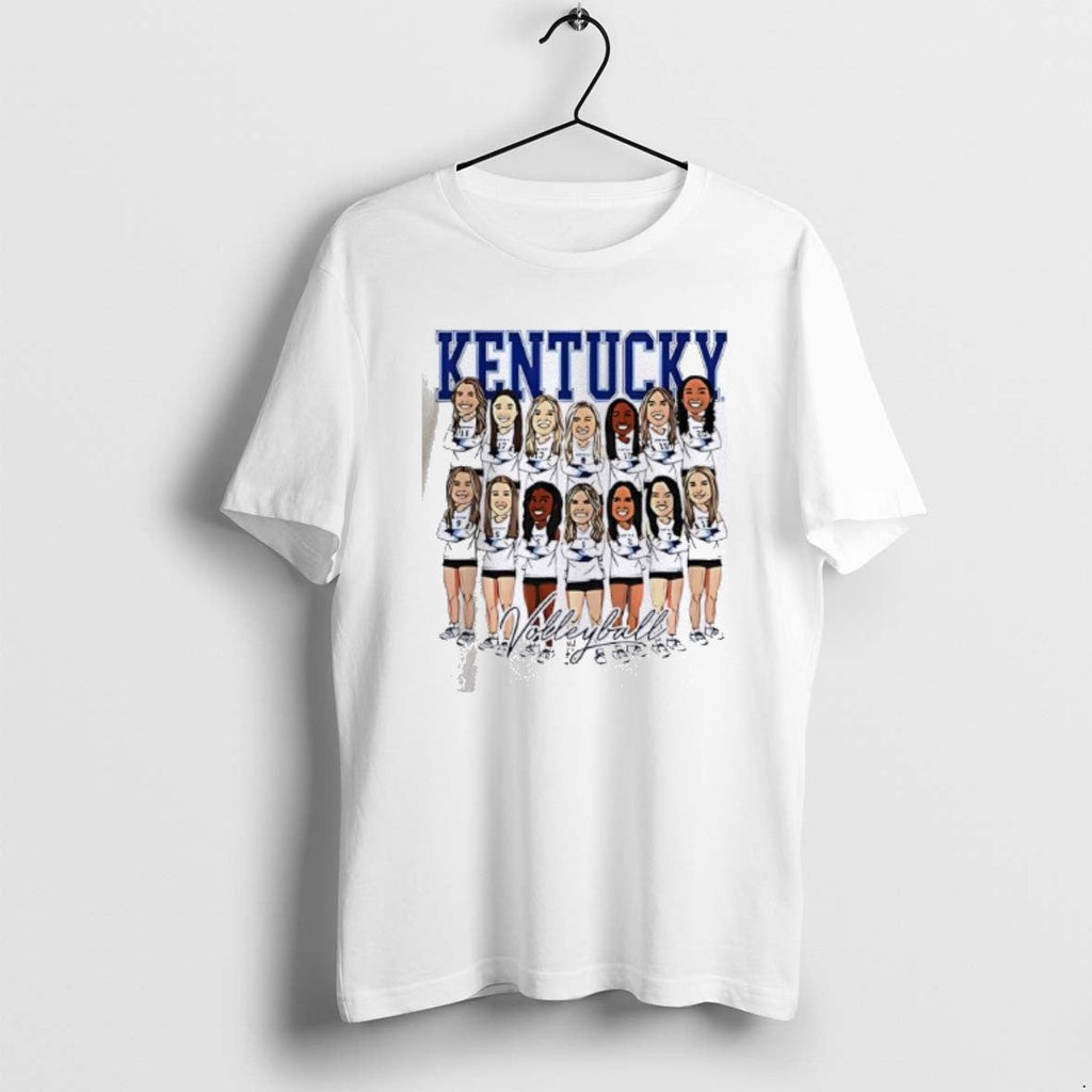 Official Top Kentucky Volleyball Ncaa Team Caricature - Adult & Kids T-Shirts, Sweatshirts & Hoodies apparel design preview 1