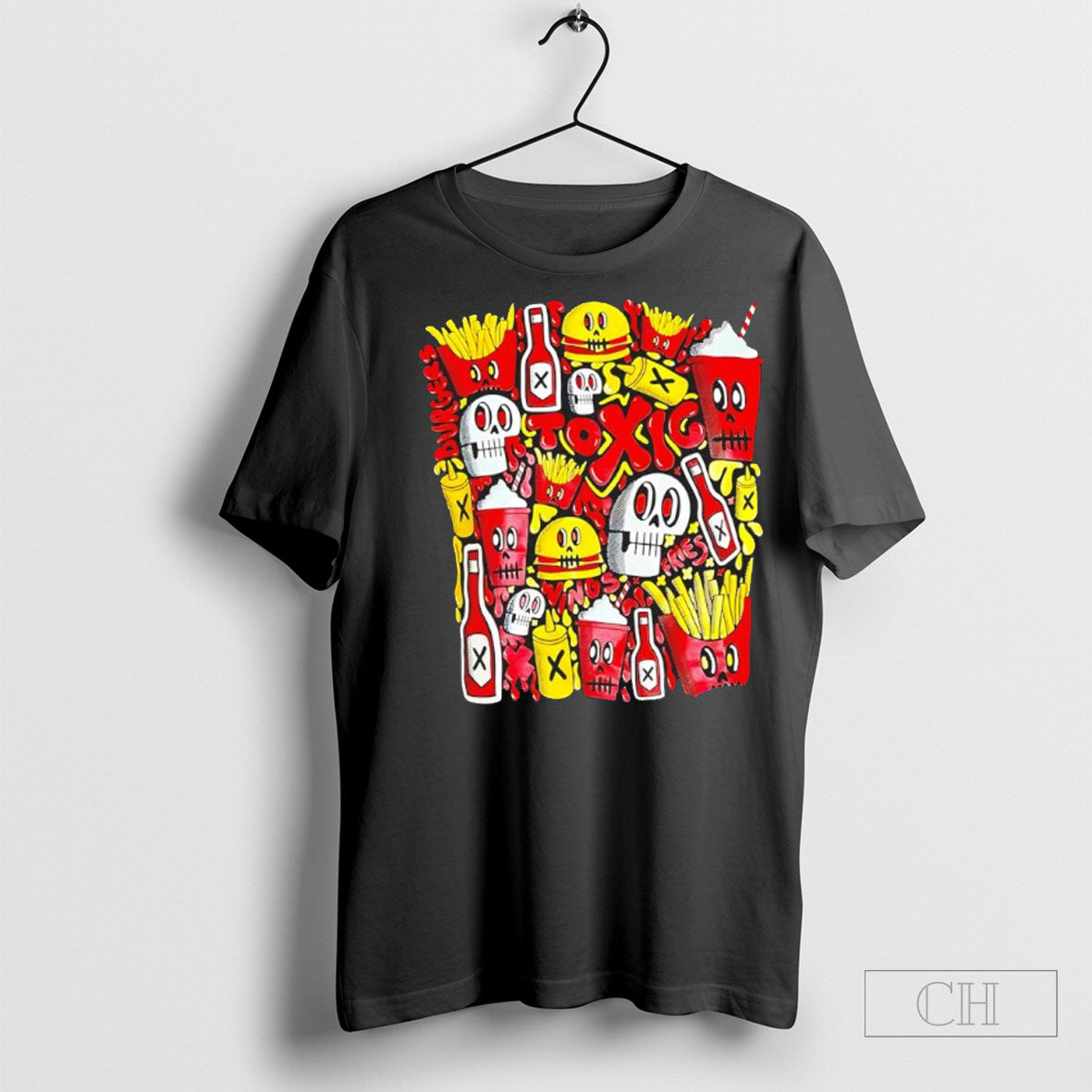 Official Toxic Burger Menu Characters Fast Food Skull - Adult & Kids T-Shirts, Sweatshirts & Hoodies apparel design preview 1