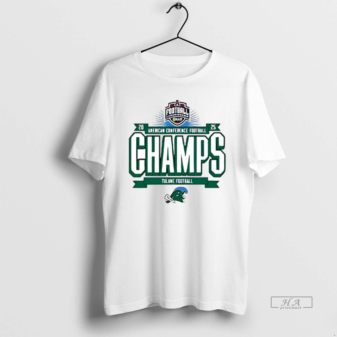 Official Tulane Green Wave 2025 American Championship - Adult & Kids T-Shirts, Sweatshirts & Hoodies apparel design preview 1