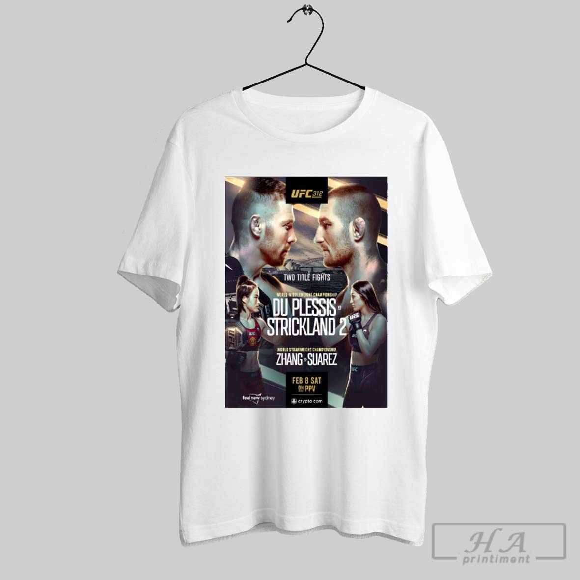 Official Ufc 312 Dricus Du Plessis Vs Sean Strickland - Adult & Kids T-Shirts, Sweatshirts & Hoodies apparel design preview 1