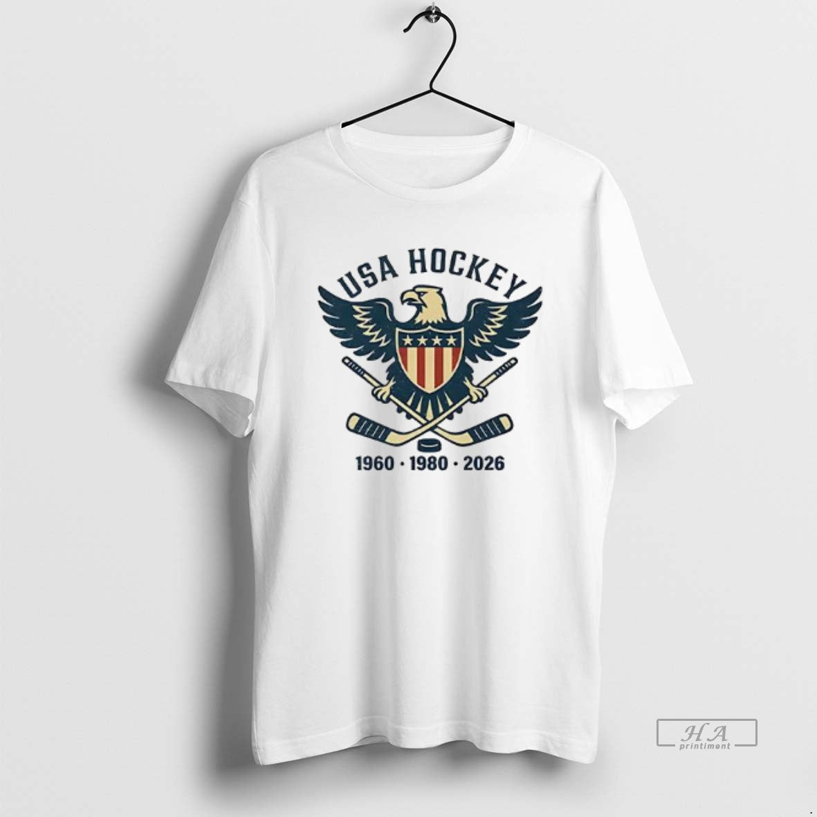 Official Usa Hockey 1960 1980 2026 Champions Eagle - Adult & Kids T-Shirts, Sweatshirts & Hoodies apparel design preview 1
