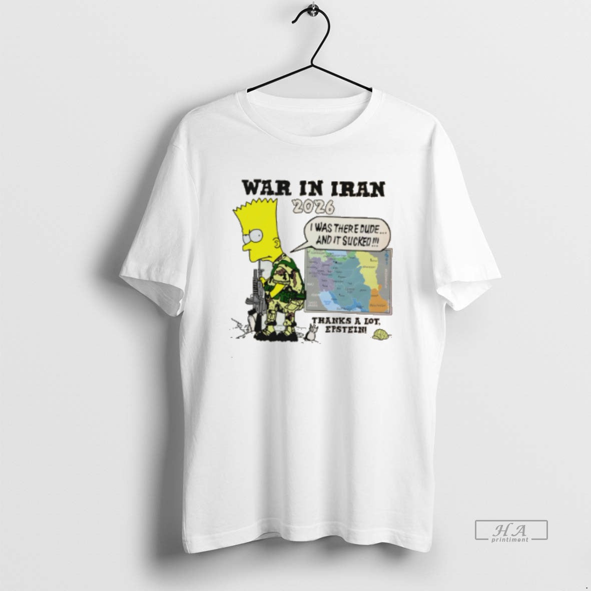 Official War In Iran Thanks A Lot Epstein Cartoon - Adult & Kids T-Shirts, Sweatshirts & Hoodies apparel design preview 1