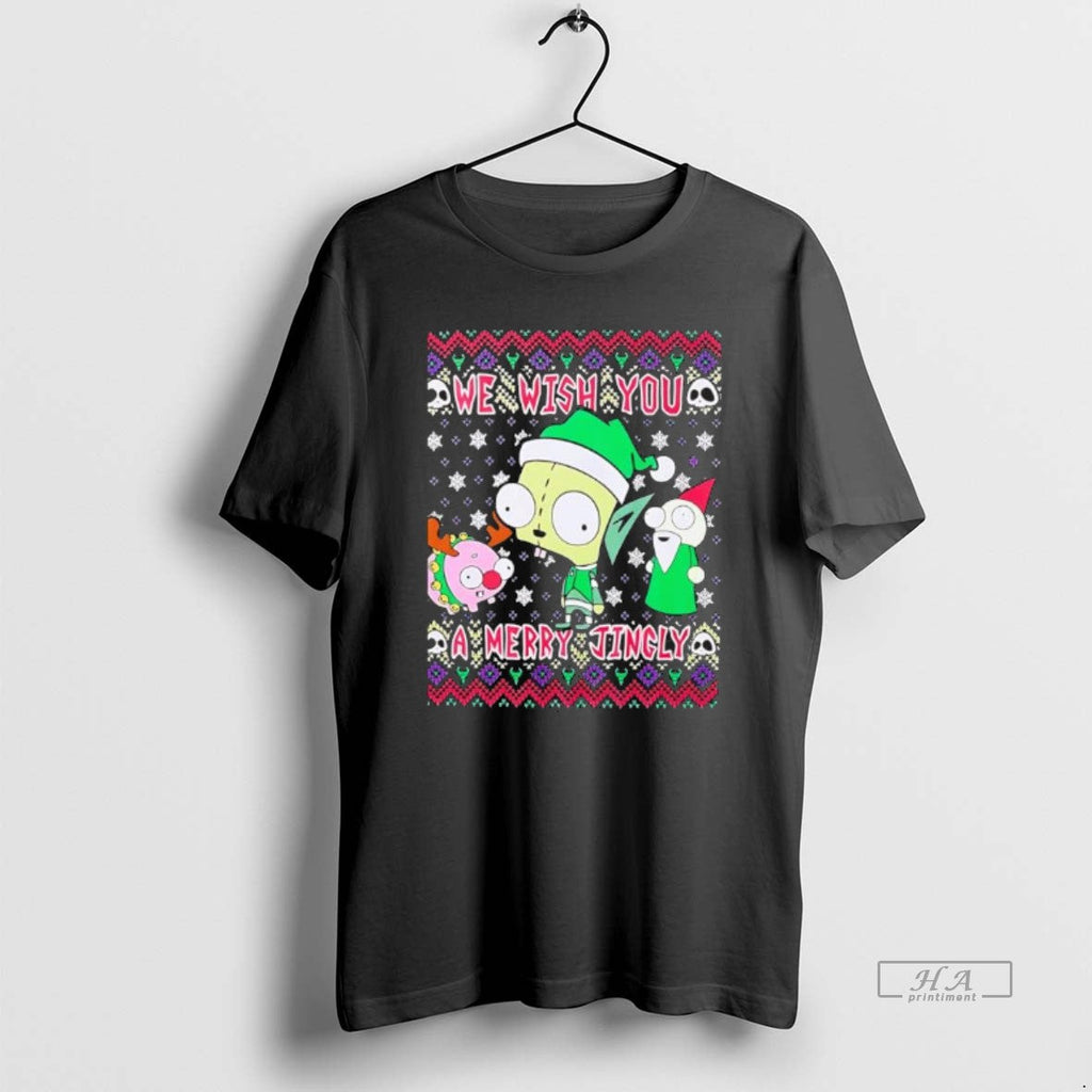 Official We Wish You Merry Jingly Ugly Black - Adult & Kids T-Shirts, Sweatshirts & Hoodies apparel design preview 1