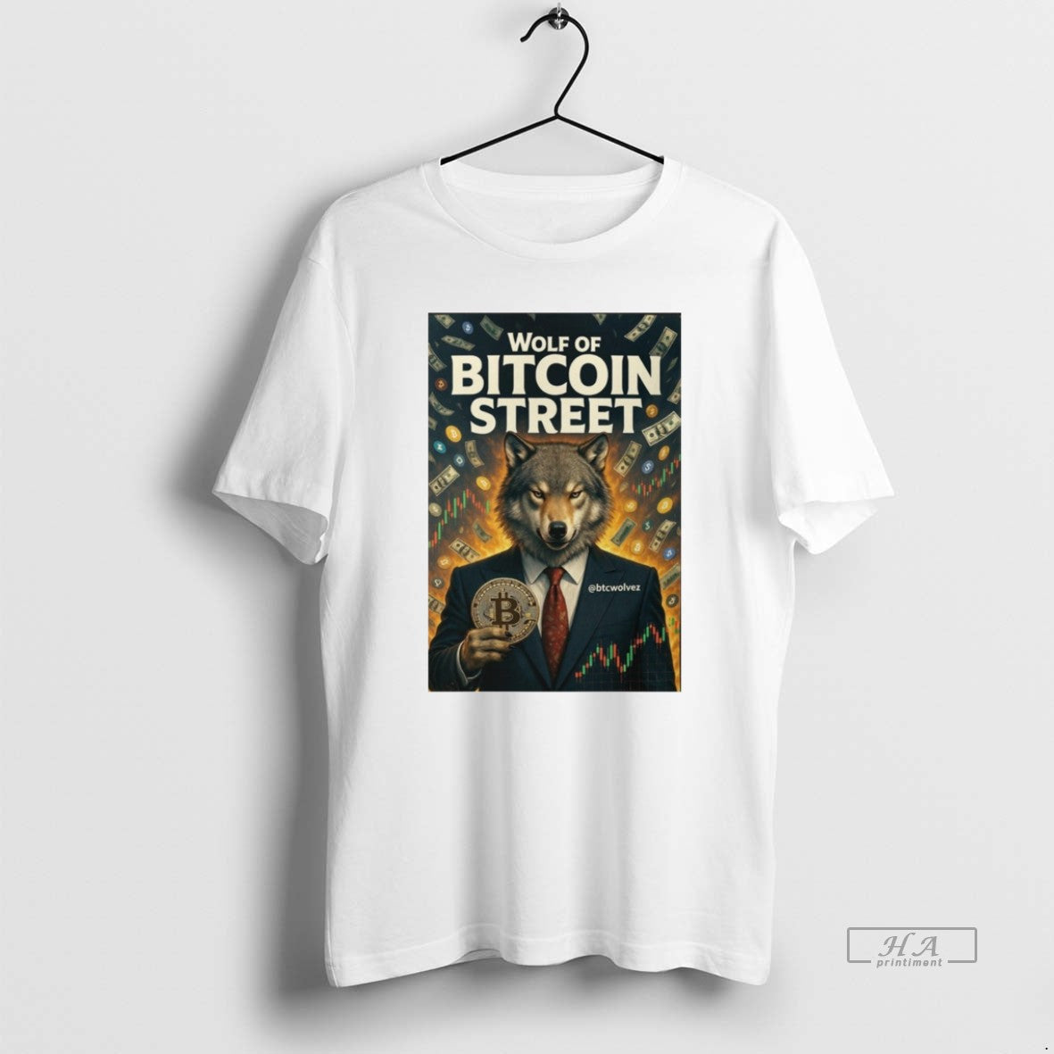 Official Wolf Bitcoin Street Wall - Adult & Kids T-Shirts, Sweatshirts & Hoodies apparel design preview 1