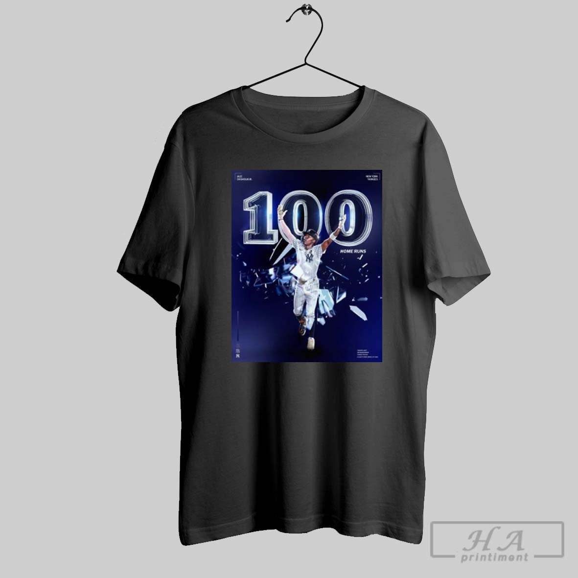 Official Yankees Jazz Chisholm Jr 100 Hr - Adult & Kids T-Shirts, Sweatshirts & Hoodies apparel design preview 1