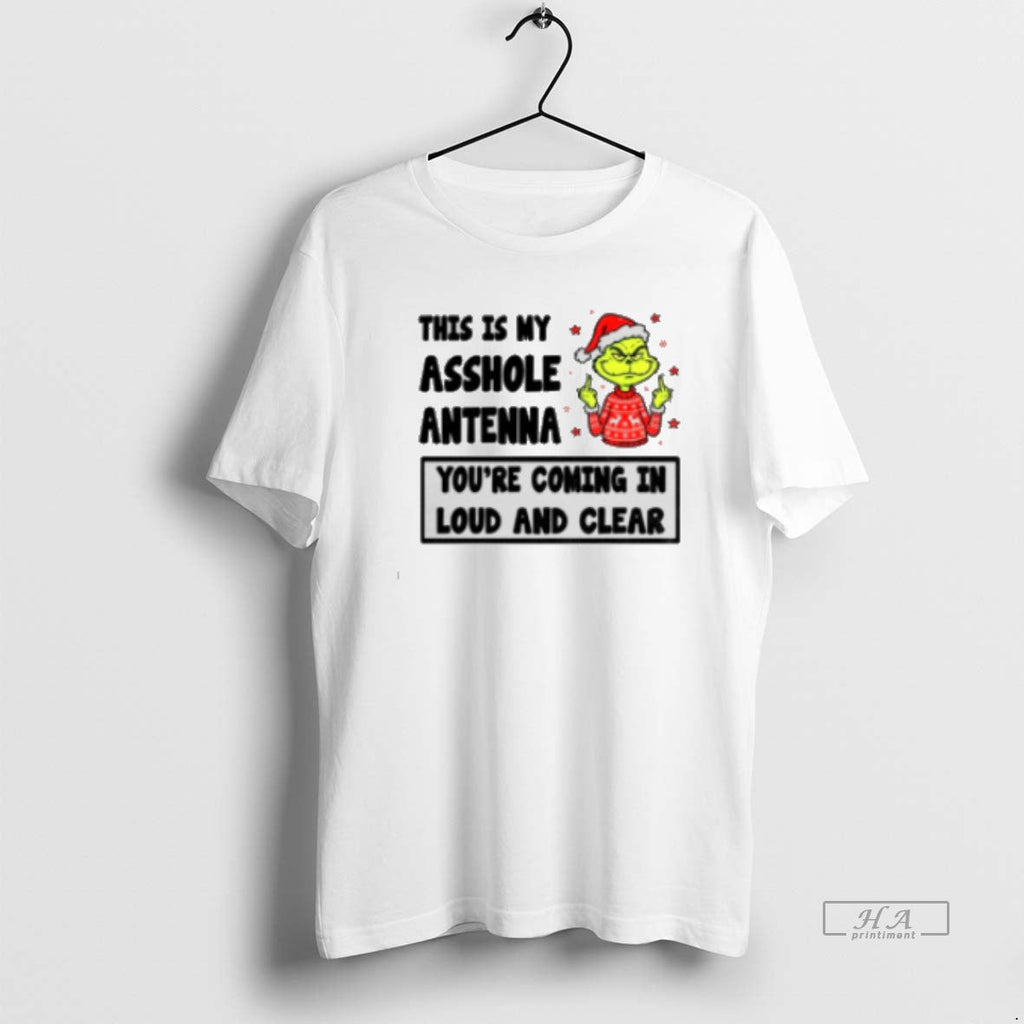 Official Grinch Middle Finger This Is My Asshole - Adult & Kids T-Shirts, Sweatshirts & Hoodies apparel design preview 1