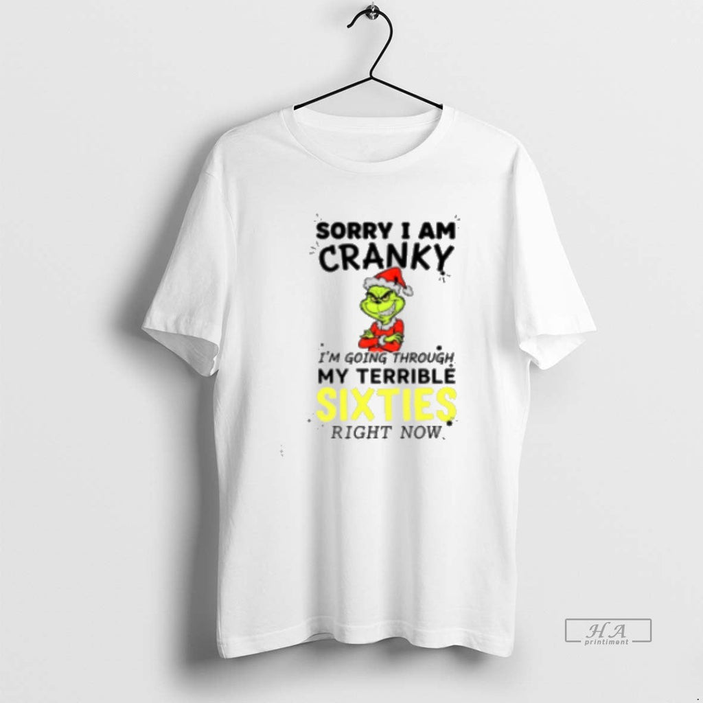 Official Grinch Santa Sorry I Am Cranky I39m Going - Adult & Kids T-Shirts, Sweatshirts & Hoodies apparel design preview 1