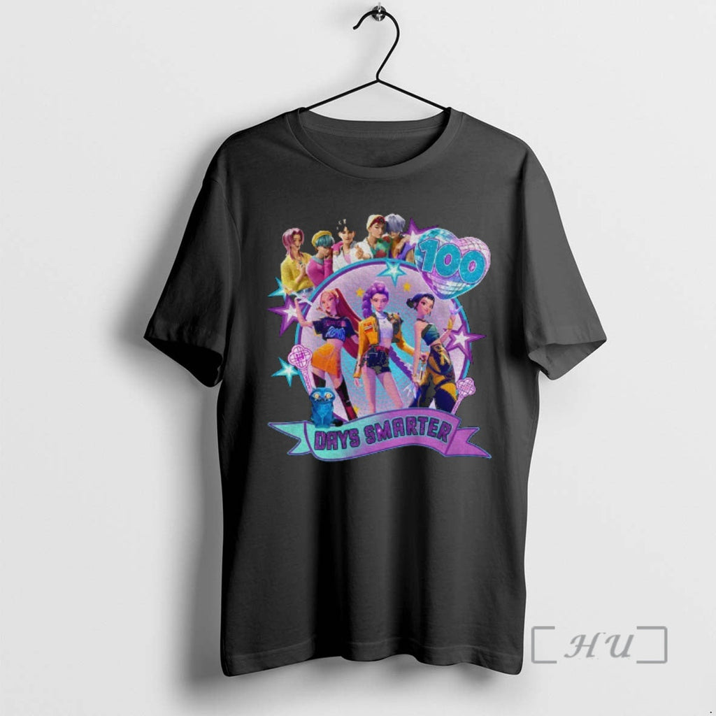 Officials 100 Days Smarter K Pop Demon Hunters - Adult & Kids T-Shirts, Sweatshirts & Hoodies apparel design preview 1