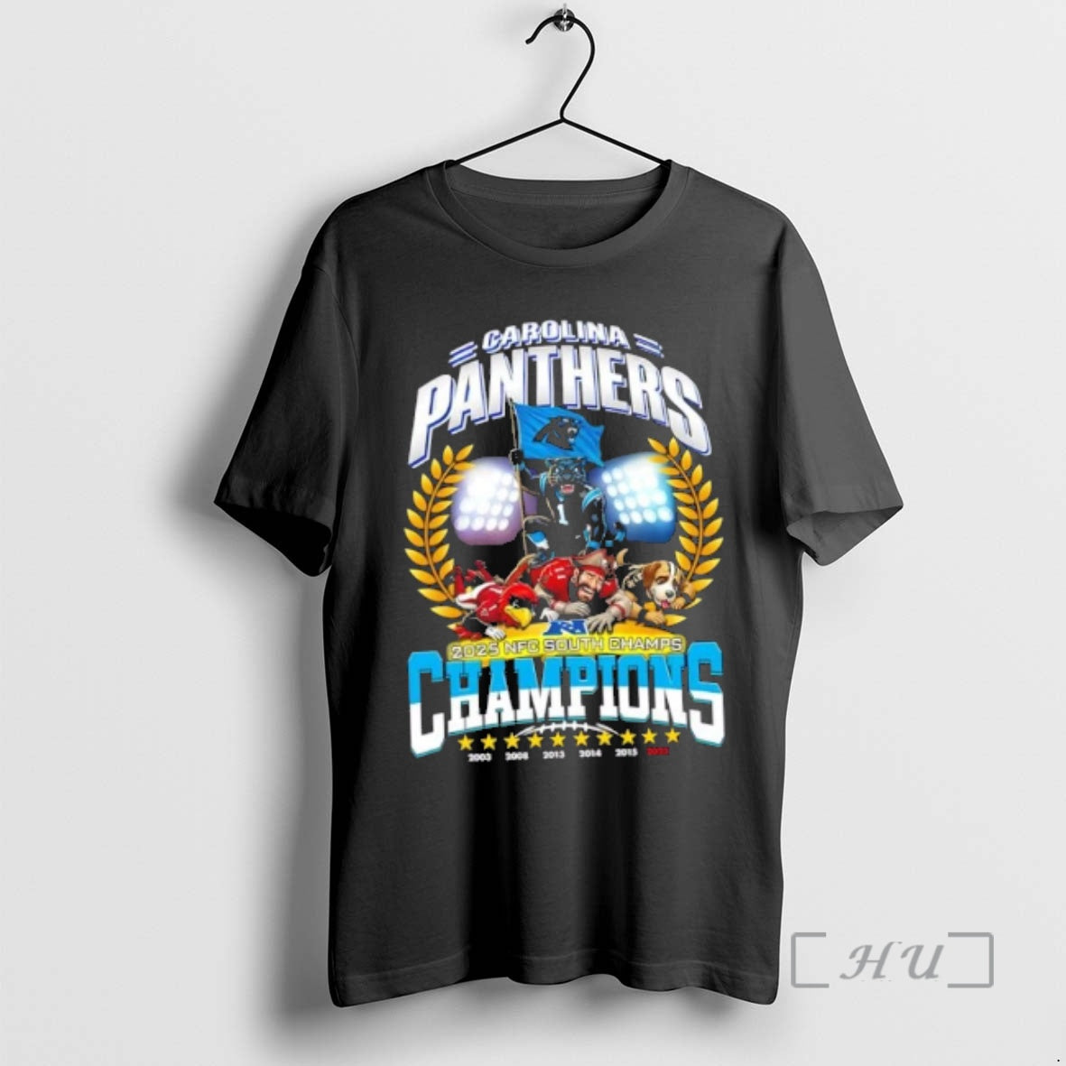 Officials 2025 Carolina Panthers Win Nfc South - Adult & Kids T-Shirts, Sweatshirts & Hoodies apparel design preview 1