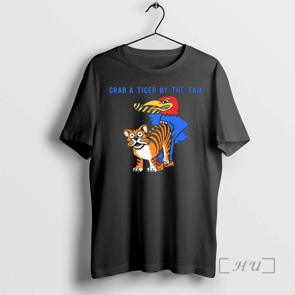 Officials 2025 Grab Tiger Tail Kansas Jayhawks Vs - Adult & Kids T-Shirts, Sweatshirts & Hoodies apparel design preview 1