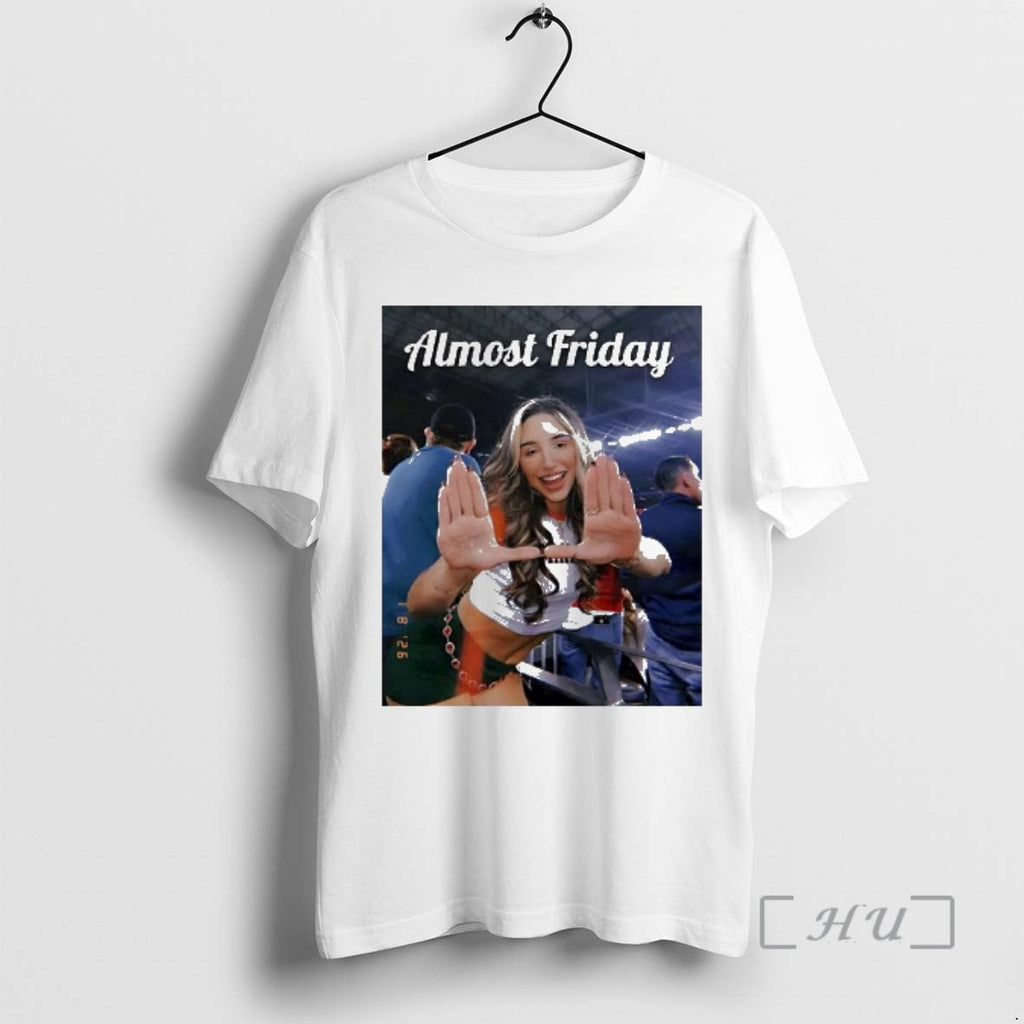 Officials Almost Friday Happy Girl Woman In Stadium - Adult & Kids T-Shirts, Sweatshirts & Hoodies apparel design preview 1