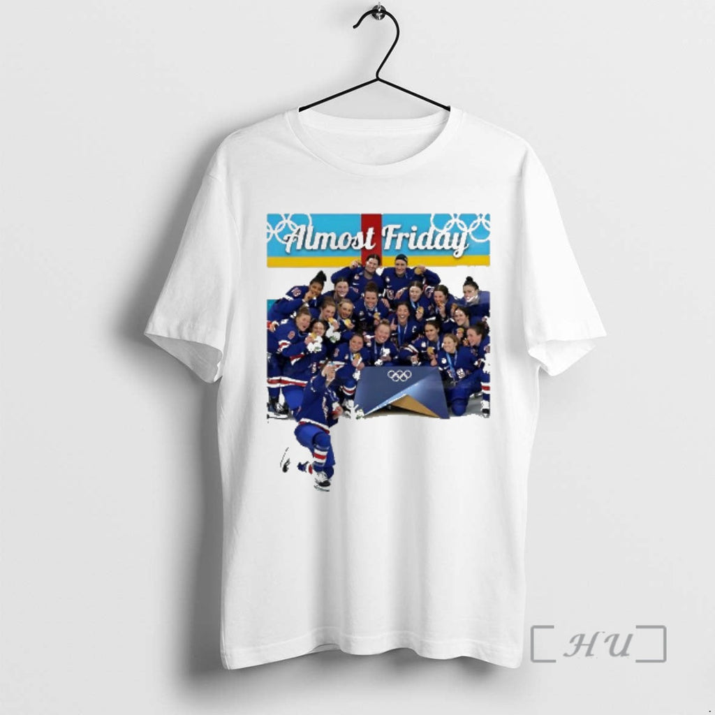 Officials Almost Friday Team Usa Women Hockey Gold - Adult & Kids T-Shirts, Sweatshirts & Hoodies apparel design preview 1