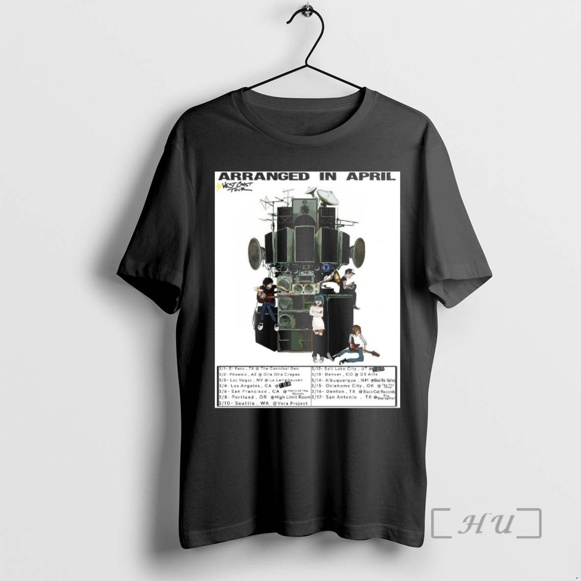 Officials Arranged April West Coast Tour 2026 March - Adult & Kids T-Shirts, Sweatshirts & Hoodies apparel design preview 1