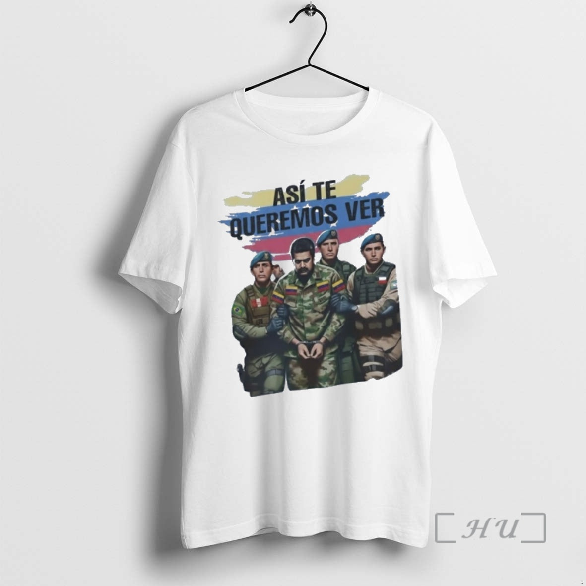 Officials Asi Te Queremos Ver Maduro Arrested Satire - Adult & Kids T-Shirts, Sweatshirts & Hoodies apparel design preview 1