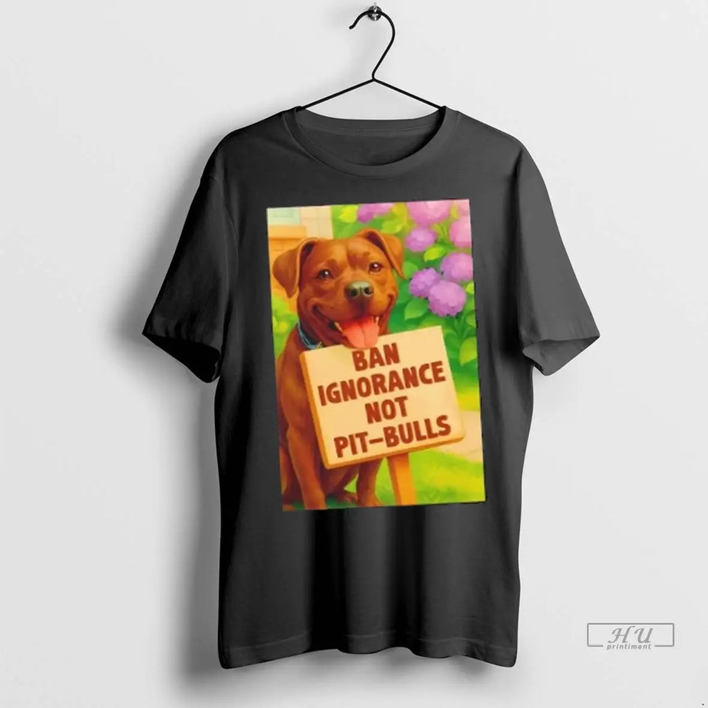 Officials Ban Ignorance Not Pit Bulls Dog - Adult & Kids T-Shirts, Sweatshirts & Hoodies apparel design preview 1