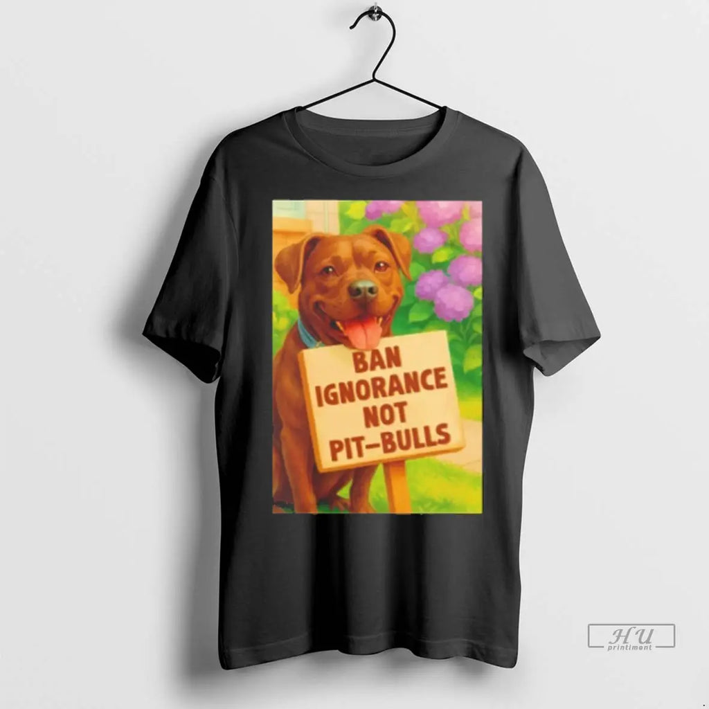 Officials Ban Ignorance Not Pit Bulls - Adult & Kids T-Shirts, Sweatshirts & Hoodies apparel design preview 1