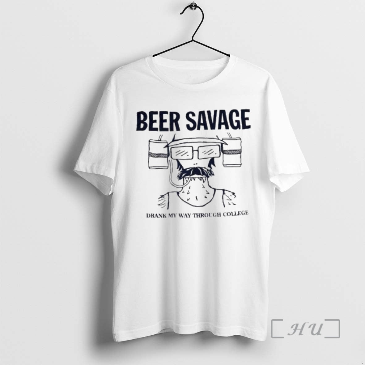 Officials Beer Savage Drank My Way Through College - Adult & Kids T-Shirts, Sweatshirts & Hoodies apparel design preview 1